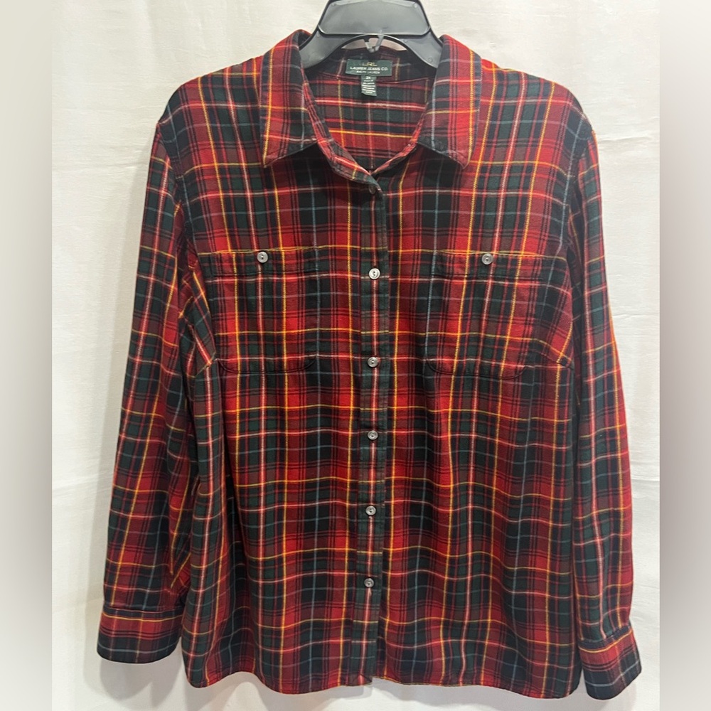 Lauren Ralph Lauren Jeans Co. Long Sleeve Plaid Flannel Shirt Size 2X